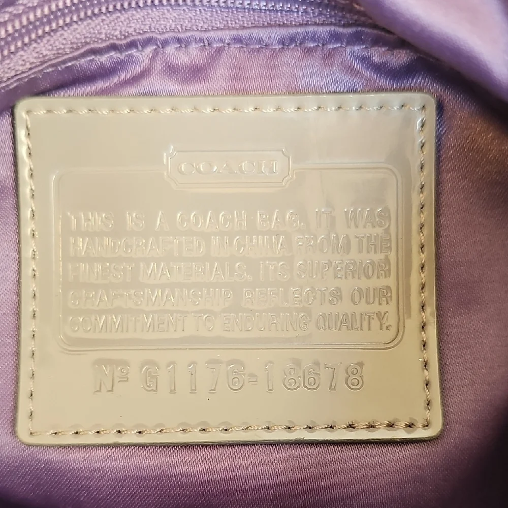 Coach 2011 Liquid Gloss Crossbody Bag Gray EUC - Picture 10 of 12